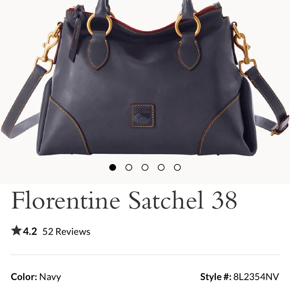 Dooney & Bourke Navy Florentine Satchel 38 - Picture 4 of 6